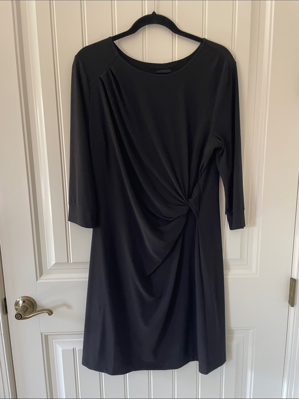 NIC+ZOE Petite Black Long-Sleeve Twist-Front Dress